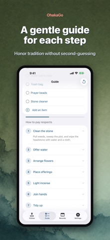 OhakaGo: Grave Visit Tracker screenshot