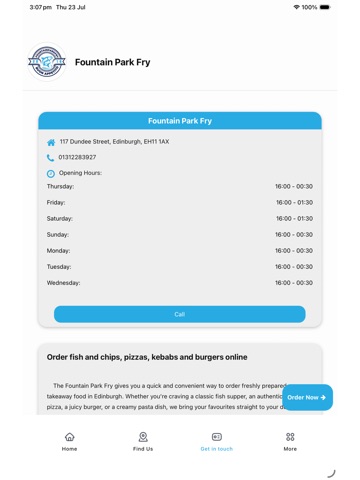 Fountain Park Fry iPad screenshot