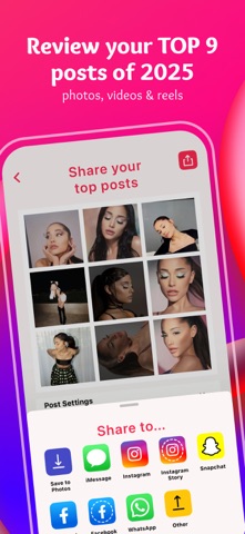 Top Nine 2025 for Instagram iPhone screenshot