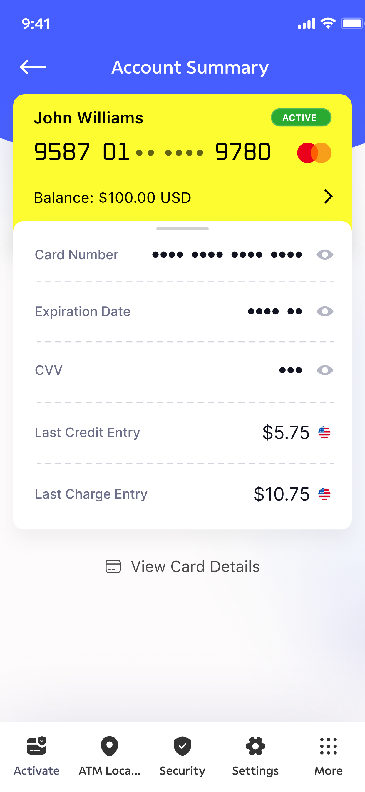 BB Americas Bank Prepaid Card