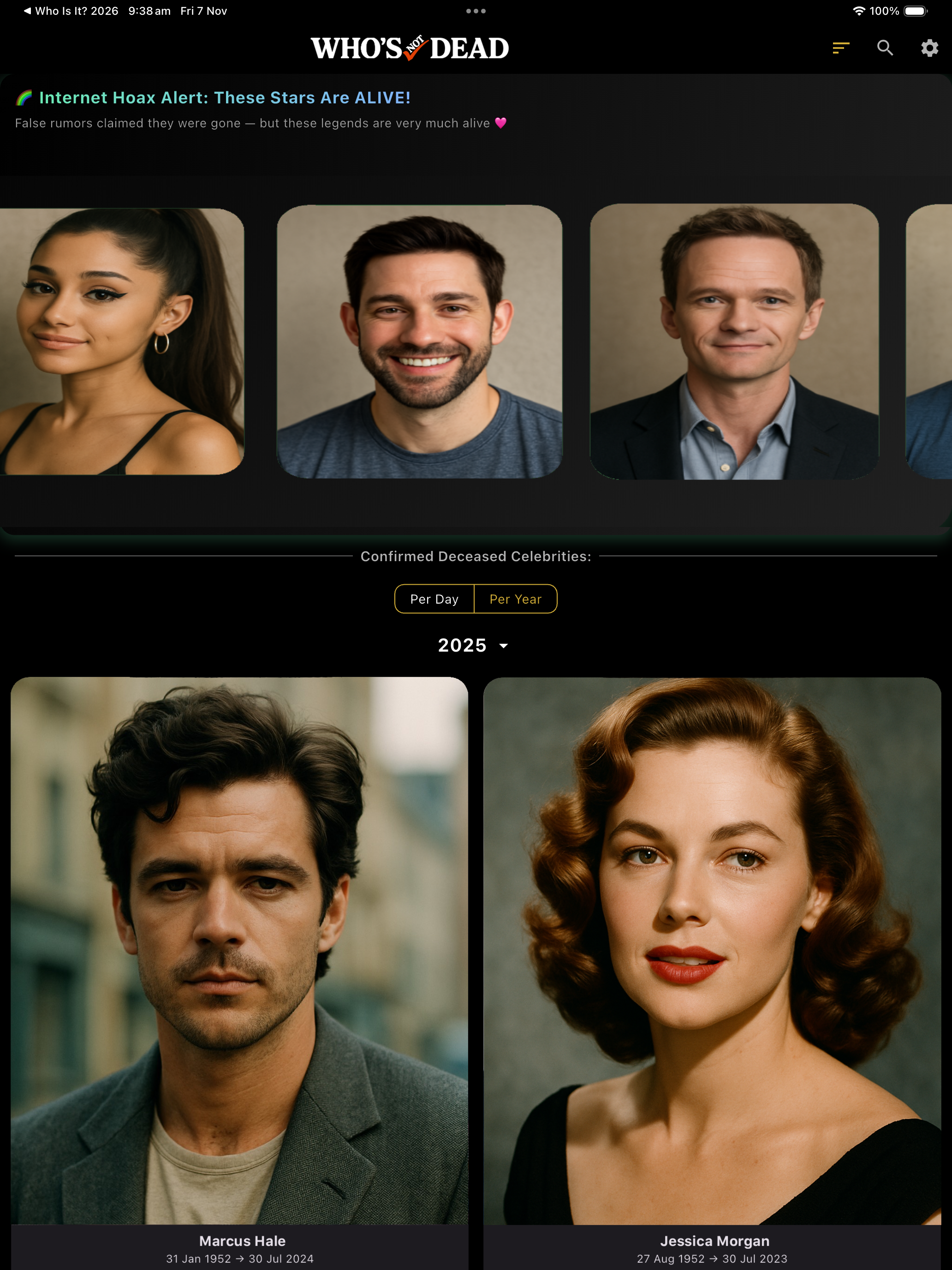 Who's Dead: Celeb Death Check