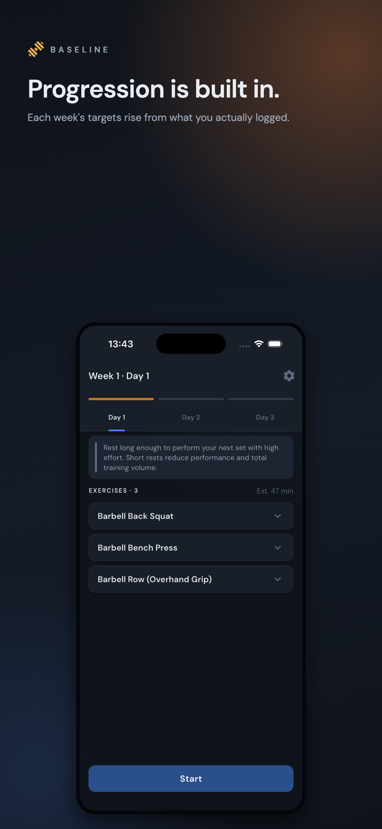 Baseline: Workout Planner, Log screenshot 3