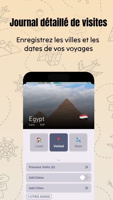 Screenshot #2 pour World Map: Visited Countries