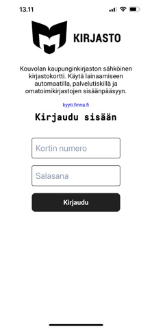 Kouvolan kirjasto app screenshot