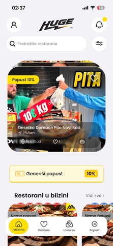 Huge: Restaurants & Discounts iPhone screenshot