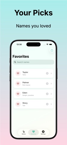 Nameria - Baby Name Finder iPhone screenshot