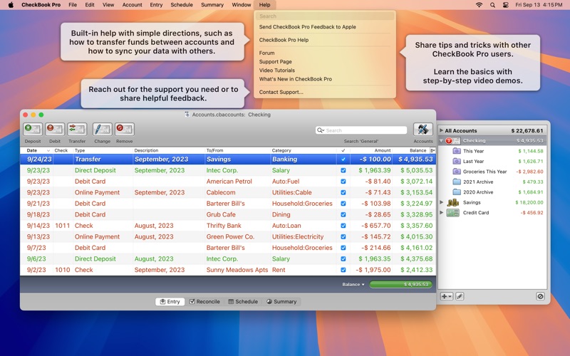 CheckBook Pro Screenshot