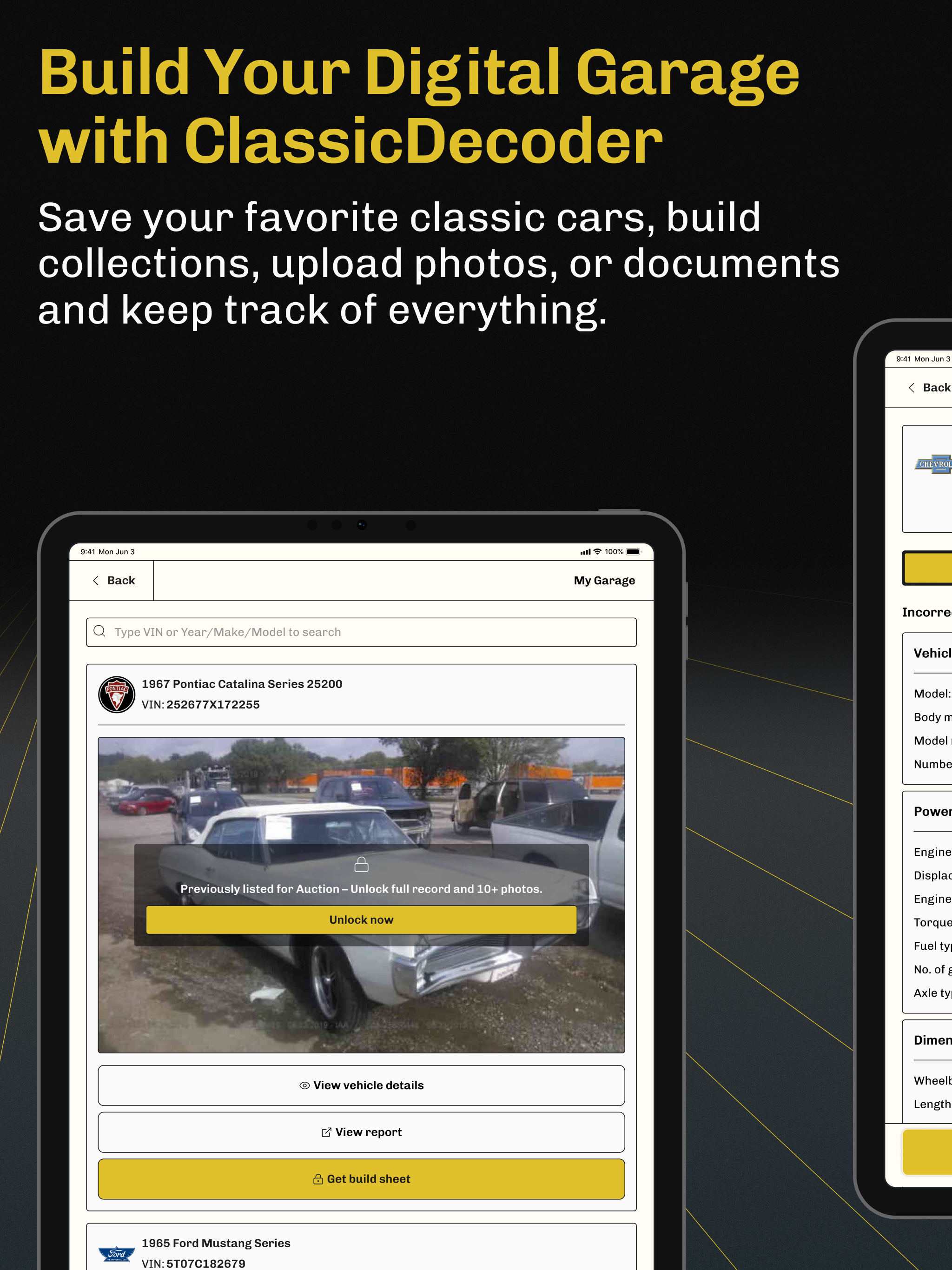 Classic Car VIN Lookup