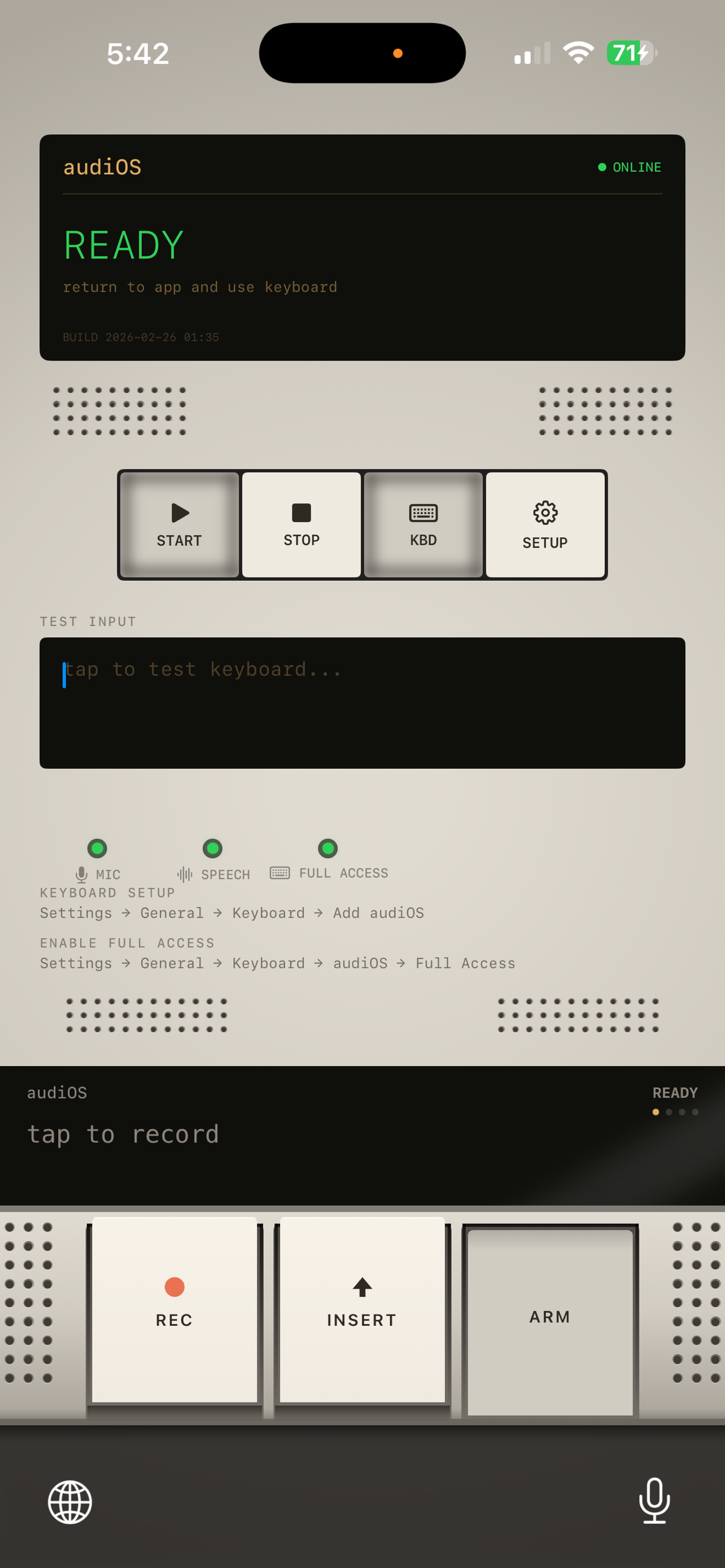 audiOS Terminal Keyboard screenshot 4