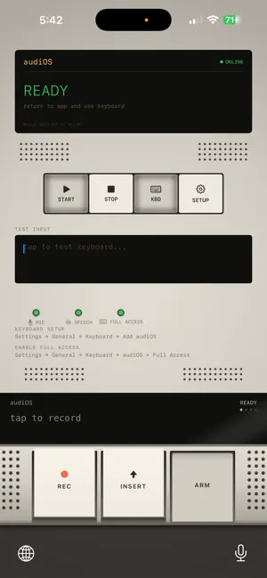 audiOS Terminal Keyboard screenshot 4