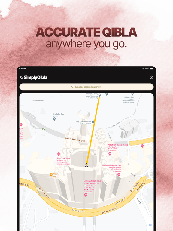 Qibla Finder Map: SimplyQibla iPad screenshot 1 - Reference app