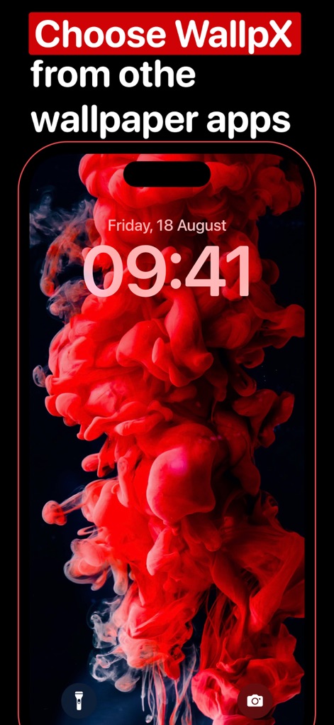WallpX iPhone Wallpapers 17 4K - WallpX provides visually striking wallpapers, such as a dynamic red smoke or ink-in-water design, ensuring users can easily personalize their device.