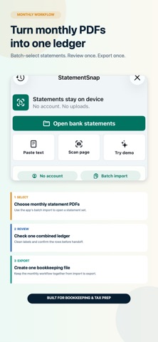 StatementSnap: Bank Converter iPhone screenshot