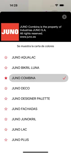 Captura de pantalla de Juno Color en iPhone 6