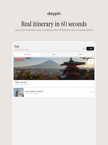 Daypin: AI Trip Planner iPad screenshot