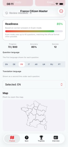 France Citizen Test: 2026 iPhone screenshot