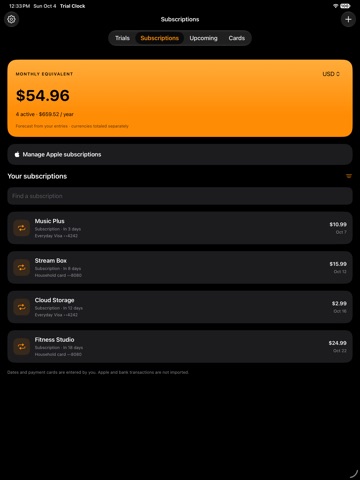 Trial Clock iPad screenshot