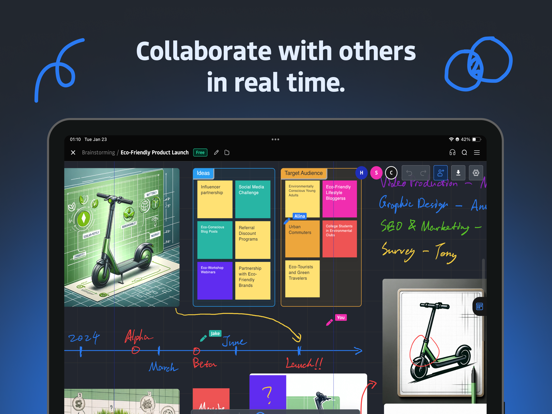 Instaboard: Whiteboard & Plan iPad screenshot 1 - Productivity app