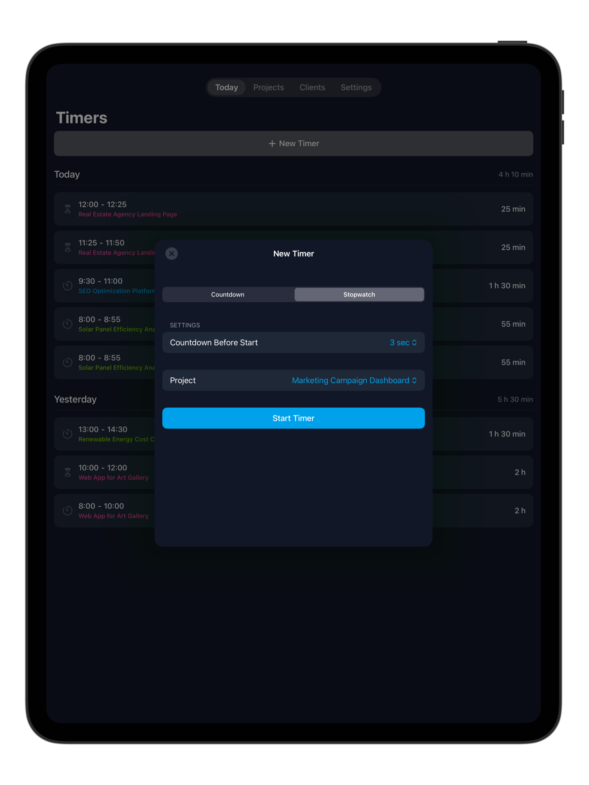 Time Tracker - Focused Work