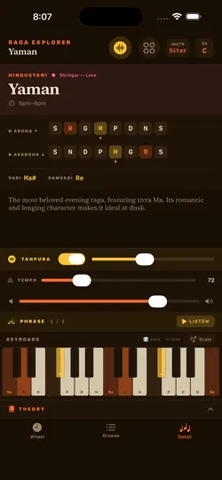 Скриншот Raga Explorer на iPhone 2