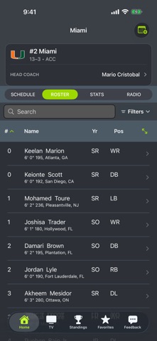 Miami Hurricanes Football iPhone screenshot