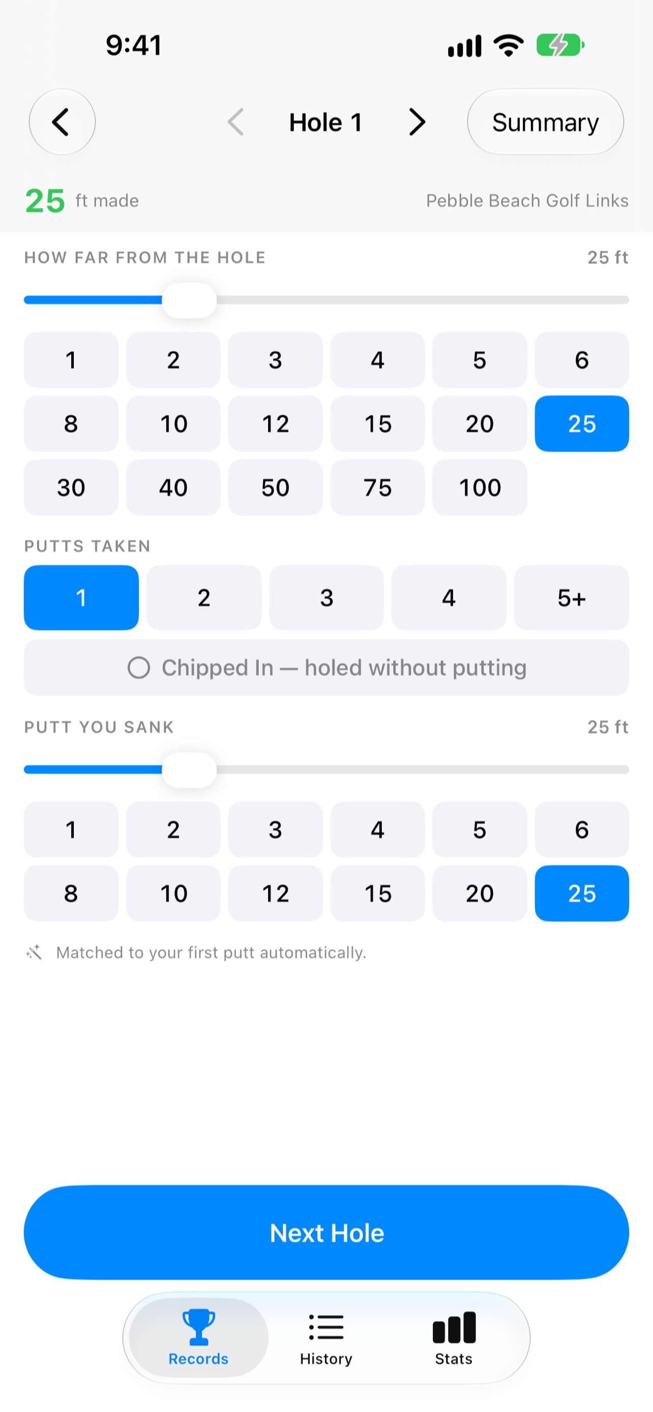Screenshot 2 of Putts Tracker