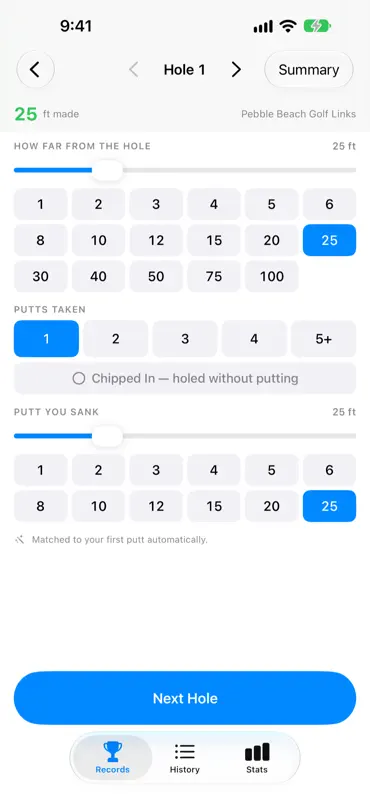 Putts Tracker screenshot 2 of 5