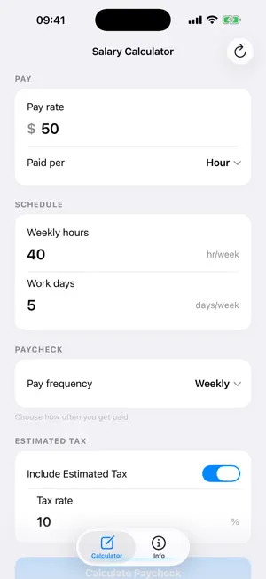 Salary Calculator - Pay Calc screenshot 1