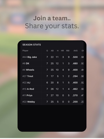 Slug Stats: At-Bat Tracker iPad screenshot
