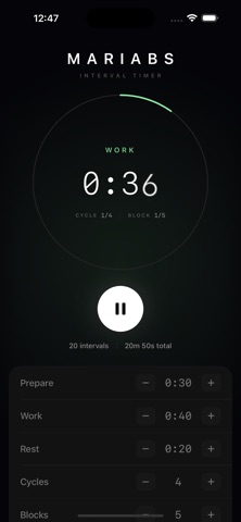 Mariabs · Interval Timer Screenshot 1 of 4