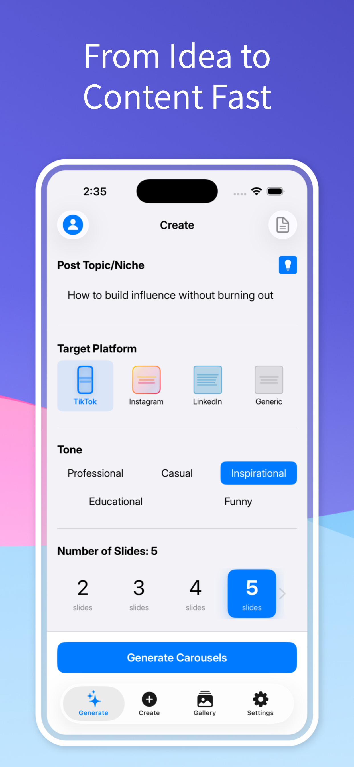 Carousel Post: AI Generator screenshot 5