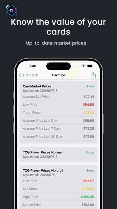 Poke TCG Vault - Card Value Screenshot