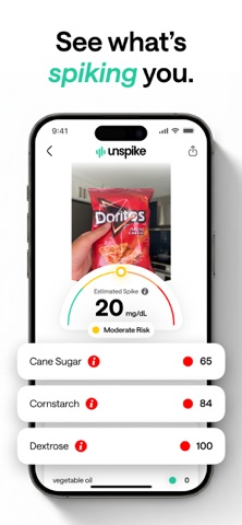 Unspike - Glucose Food Scanner iPhone screenshot