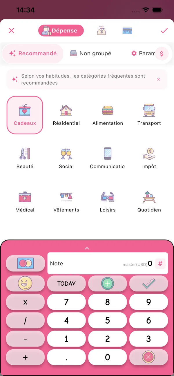 Screenshot #2 pour Money+ Mignon budget dépenses