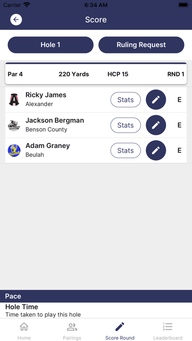 NDHSAA Golf Screenshot