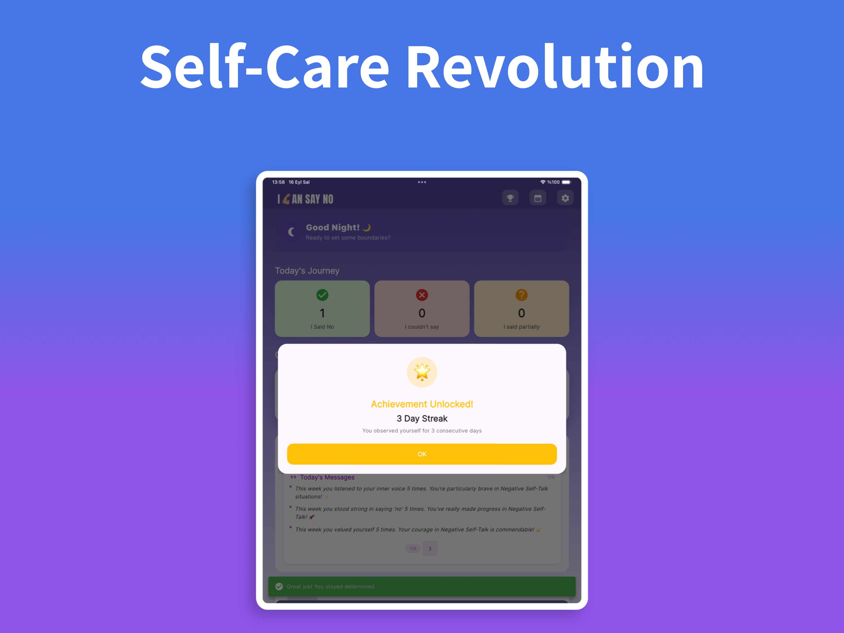 I Can Say No: CBT Care Journal