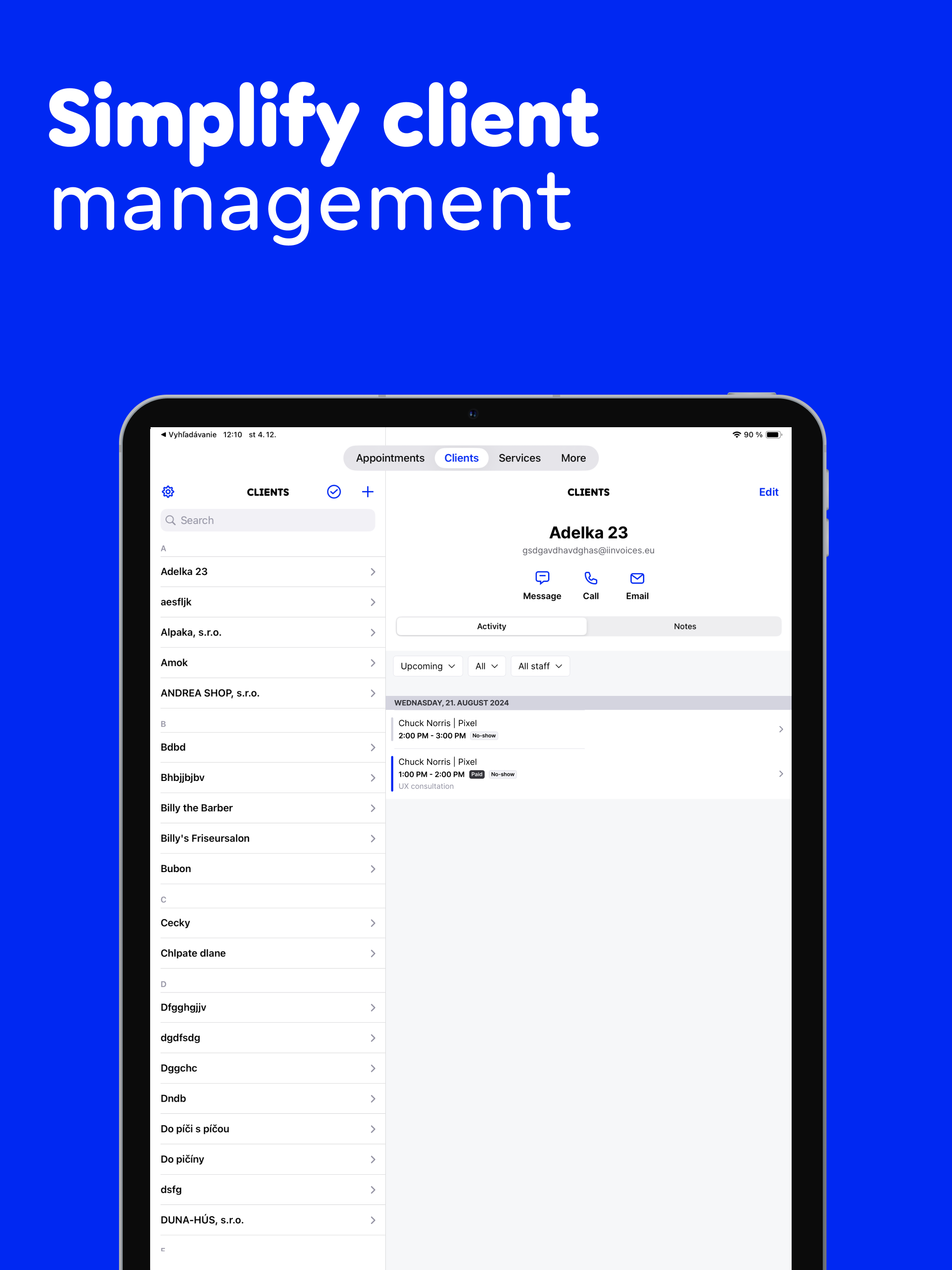 Appointment Scheduler: Billdu