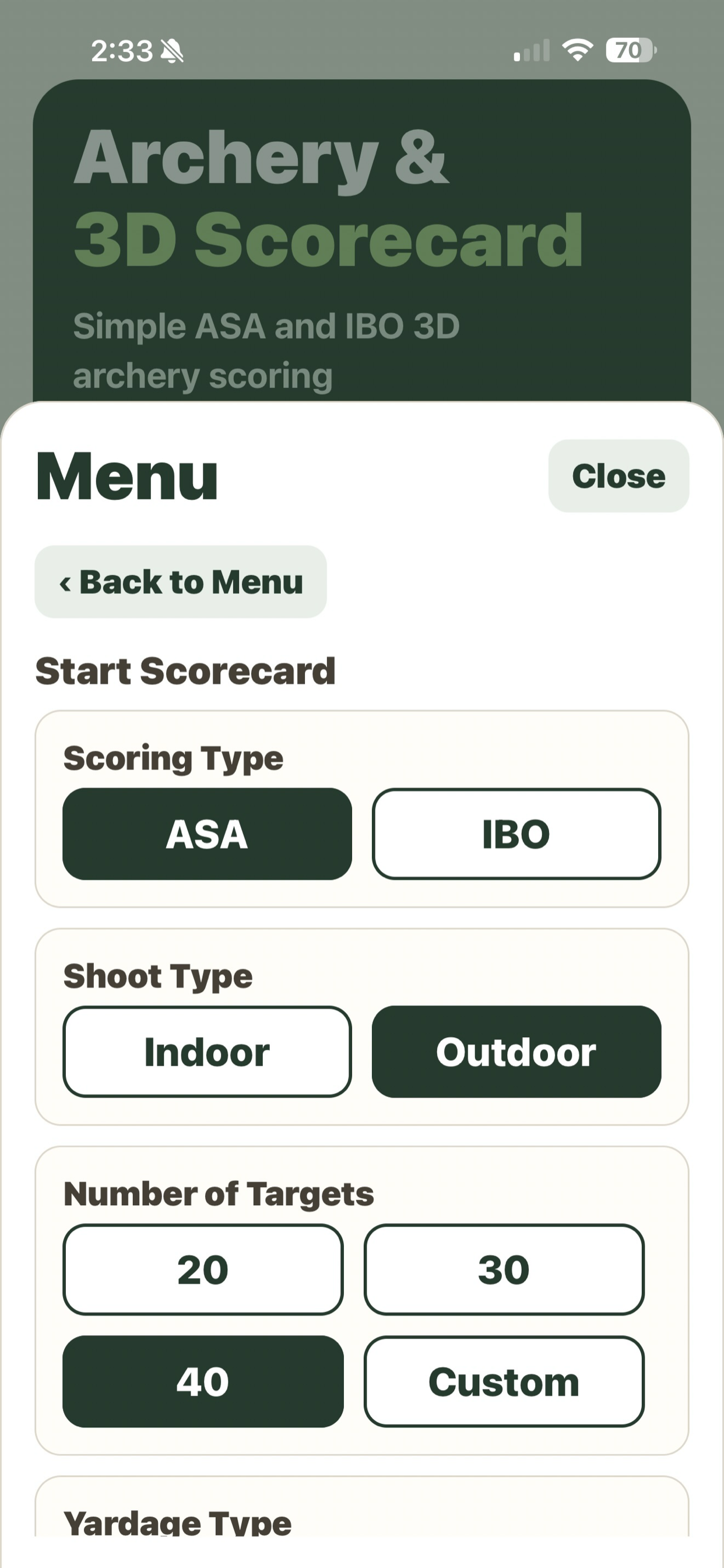 Archery & 3D Scorecard