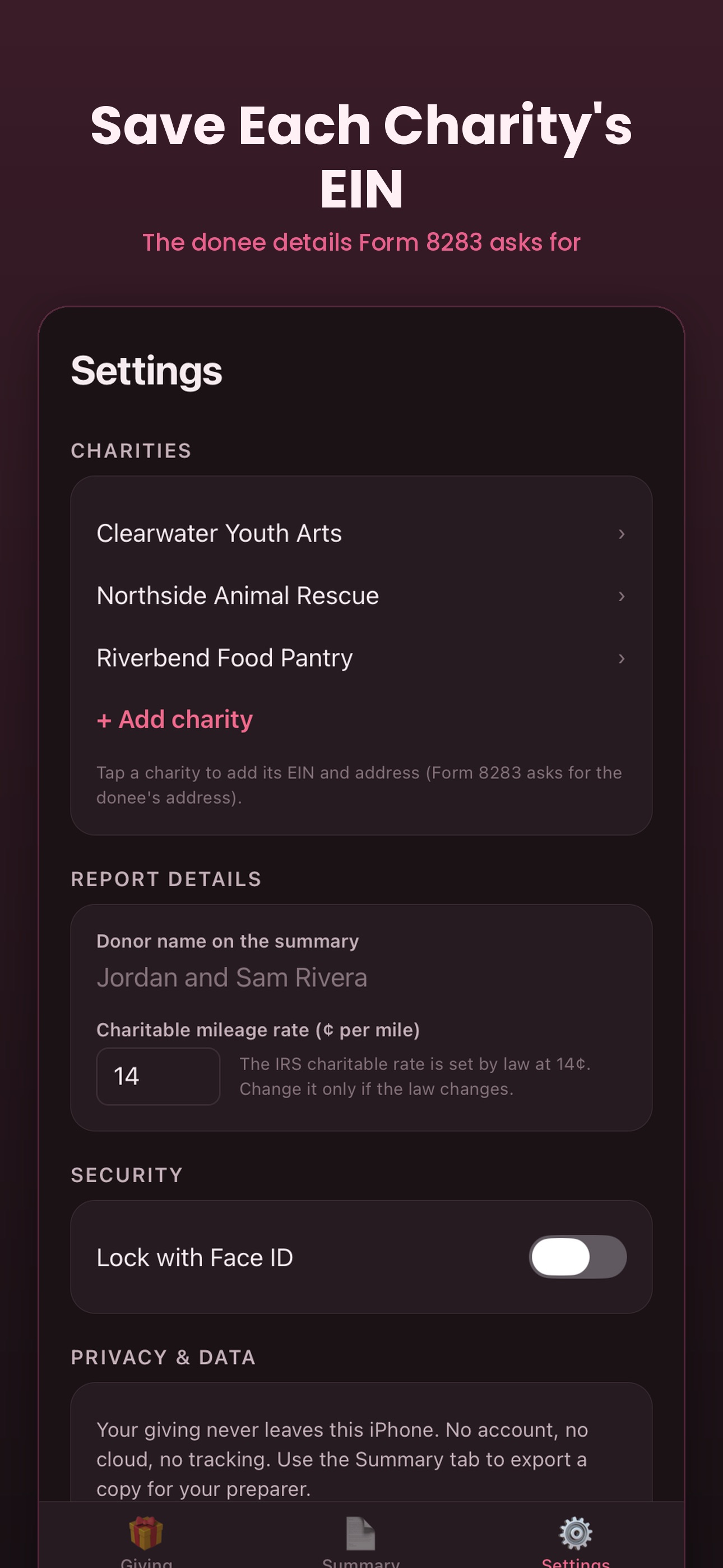 Screenshot 4 of Donation Tracker: Given