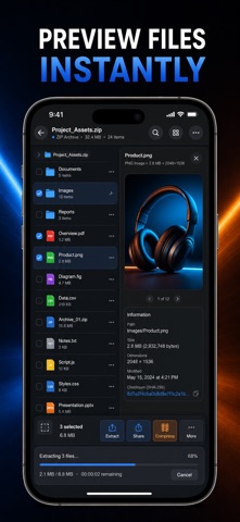 Unzip: ZIP & 7z Extractor Screenshot 7 of 9