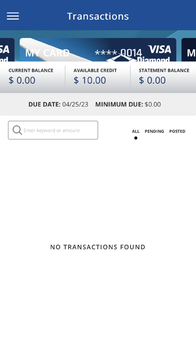 Diamond Visa Card Screenshot