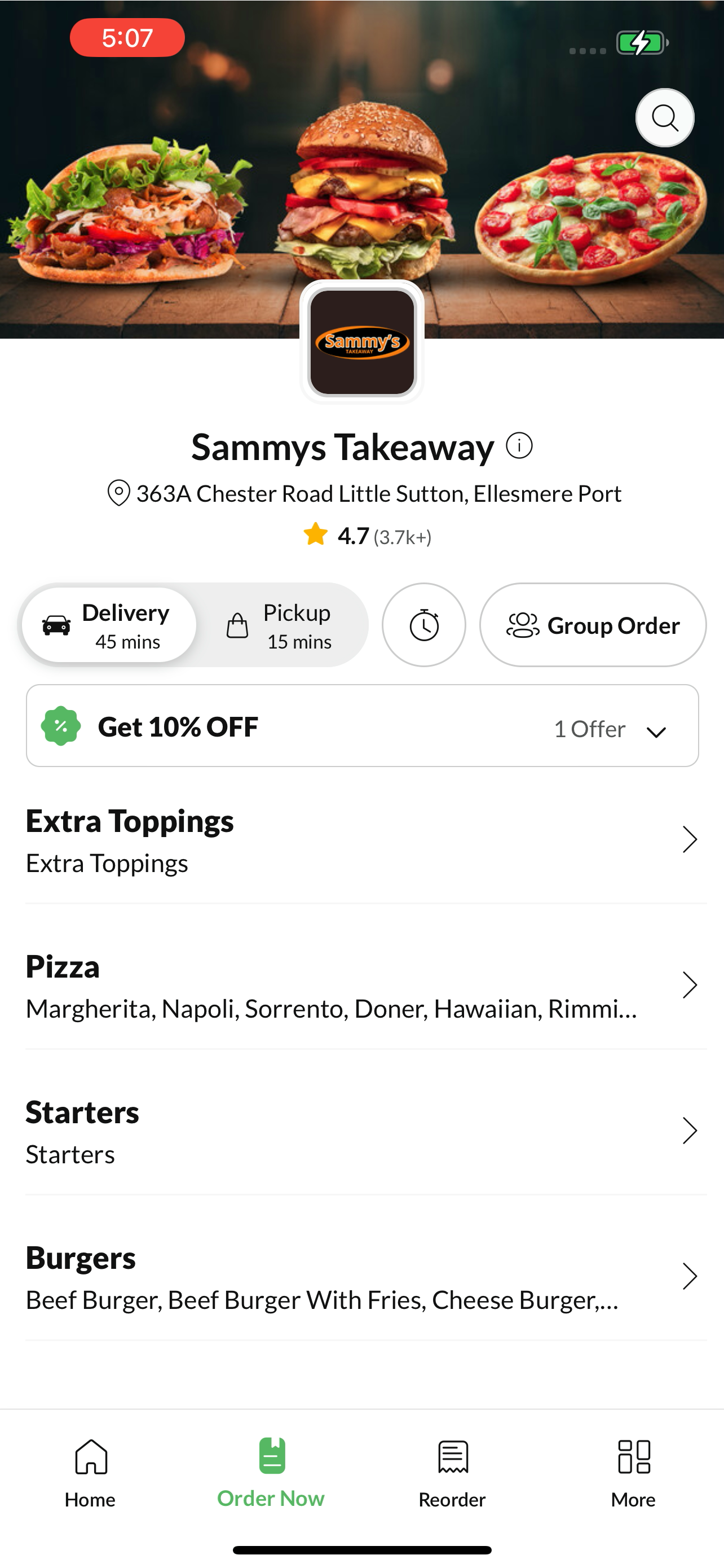 Sammys Takeaway EllesmerePort. screenshot 2