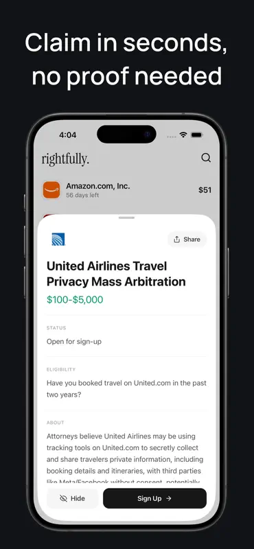 Rightfully - Claim Free Money screenshot 2 of 4