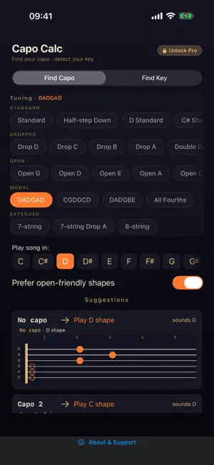 SUS4 Capo Calc: Find the Fret screenshot 2