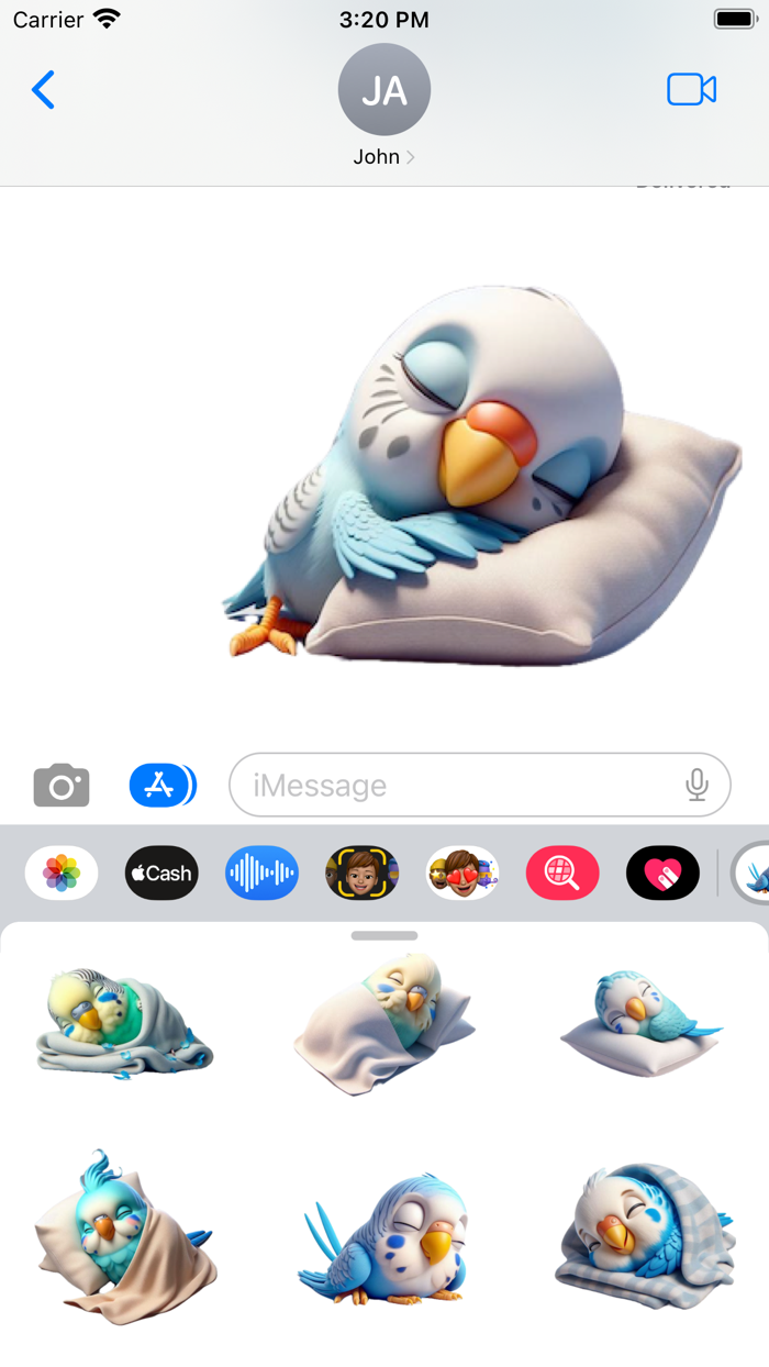 Sleeping Budgie Stickers
