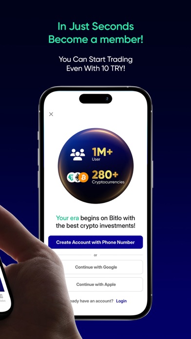 Bitlo: Bitcoin & Kripto Para iPhone screenshot 2 - Finance app