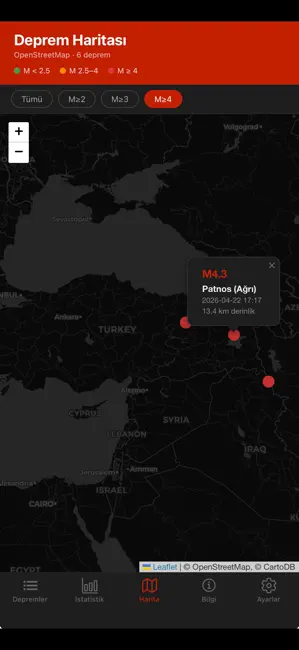 Deprem Takip iPhone screenshot 2
