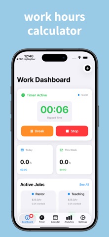 Work Hours & Pay Calculator ® screenshot