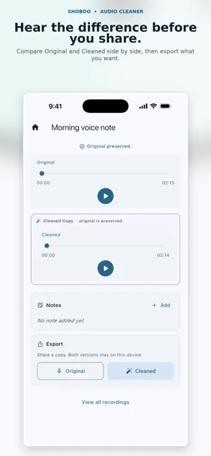 Shobdo: Audio Cleaner screenshot 1