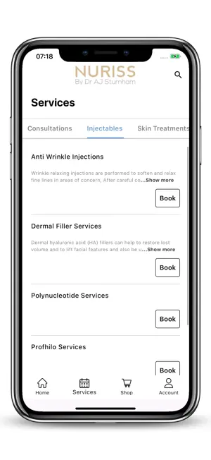 NURISS Skin Clinic screenshot 2